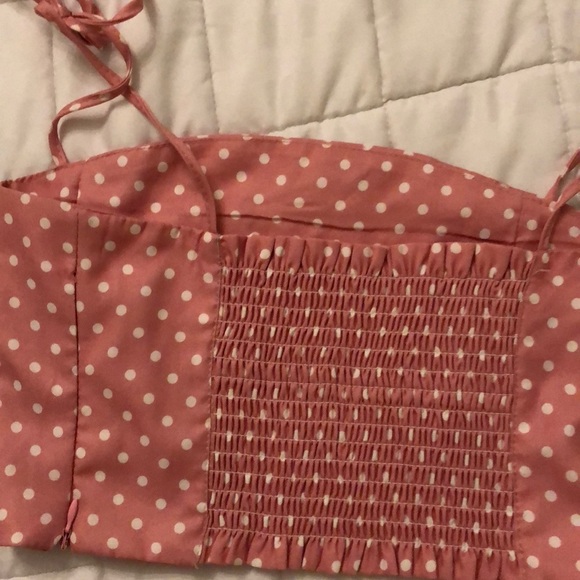 Flirty Pink Polkadot Crop Top - Picture 3 of 5